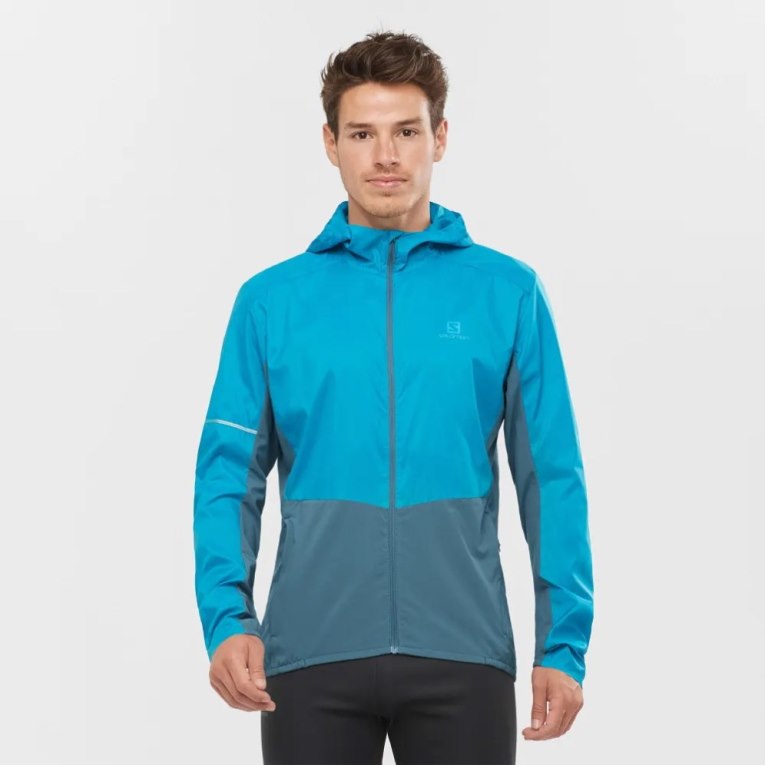 Turquoise Salomon Agile Men\'s Windbreaker | PH 89206X